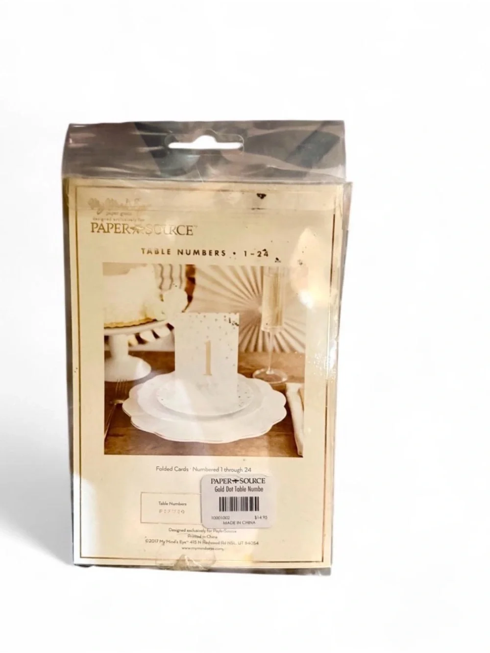 Paper Source Table Numbers 1-24 Gold Foil New! Retail $14.95
